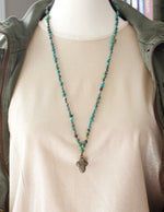 Turquoise Stone and Cross Necklace