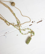 Dainty 3 Tier Green Pendant Necklace