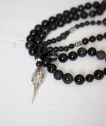 Black Raven Skull Necklace