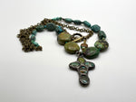 Long Turquoise Cross Necklace