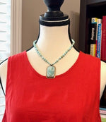 Larimar Sterling Silver and Brass Pendant Necklace - Ocean Calm in Every Stone