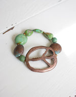 Turquoise and Peace Sign Bracelet SOLD