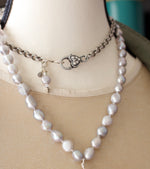 Silver Peace and Tassel Necklace