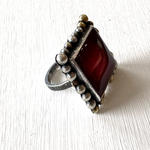 SOLD. One-of-a-Kind Artisan Sterling Silver Pink Onyx Ring (Size 10)